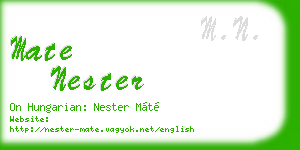mate nester business card