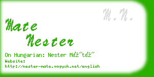 mate nester business card